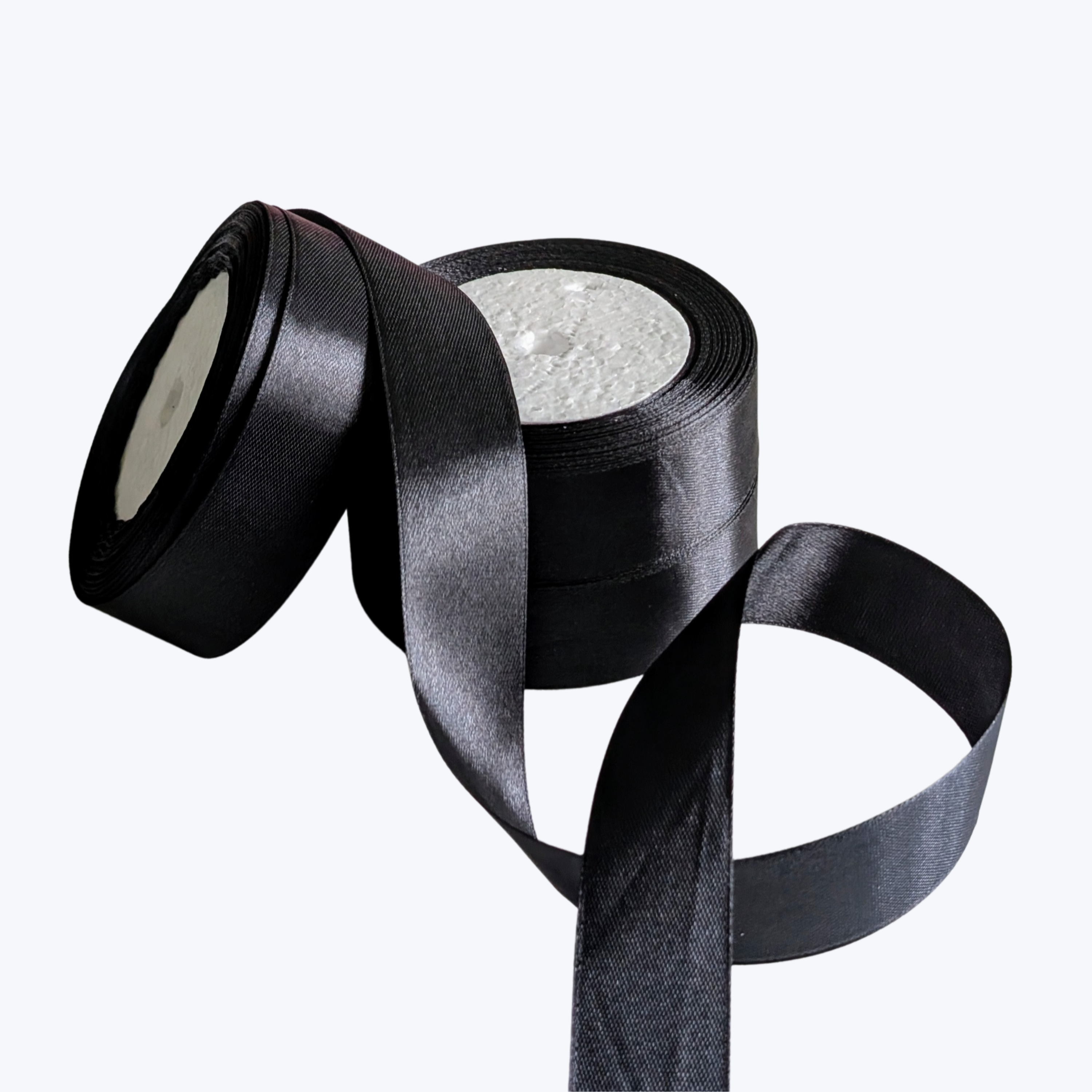 Fingerlic's Raven Black Satin Ribbon