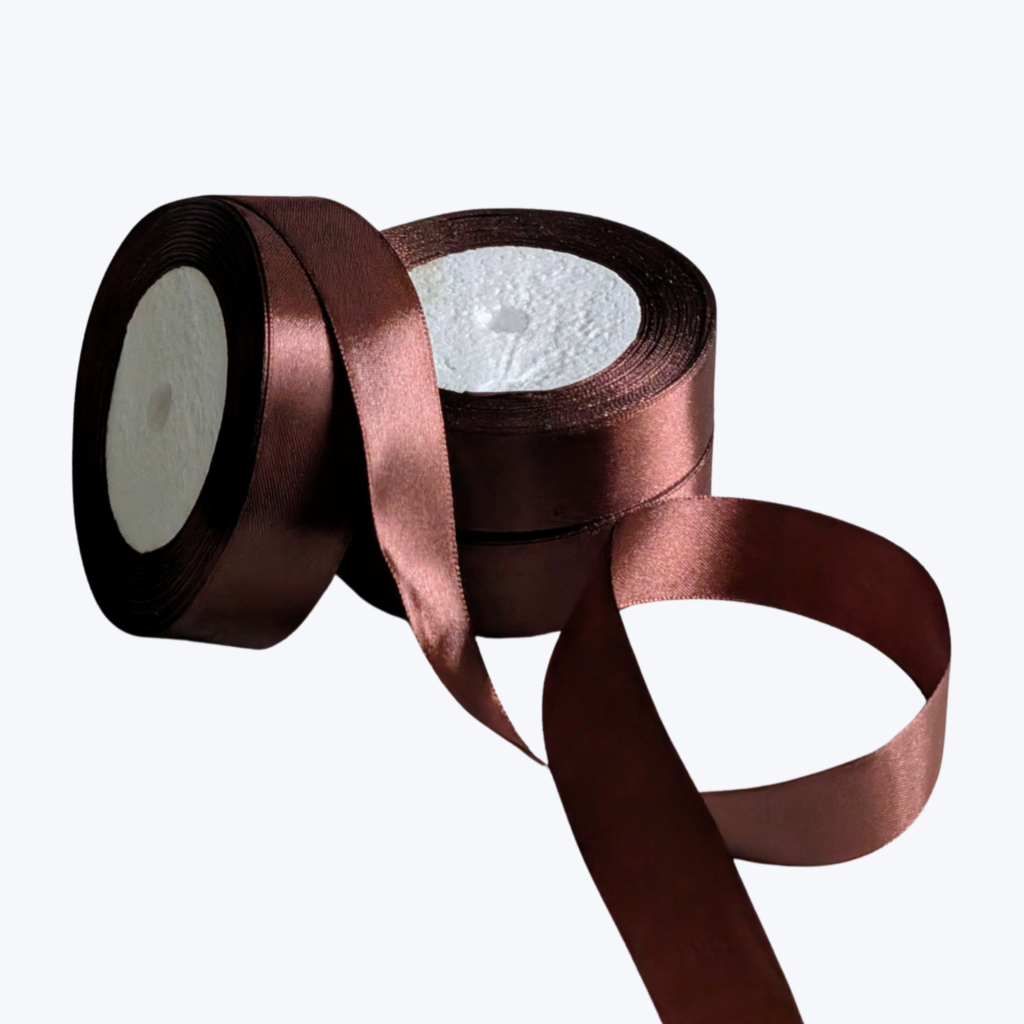 Chocolate Brown Satin Ribbon - Fingerlic Cakes and More
