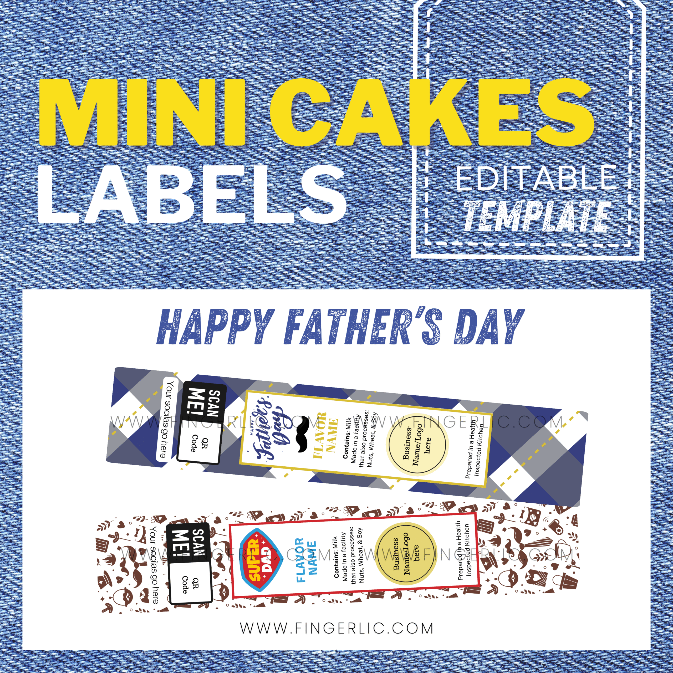 Fingerlic's Mini Cakes Labels - Father's Day