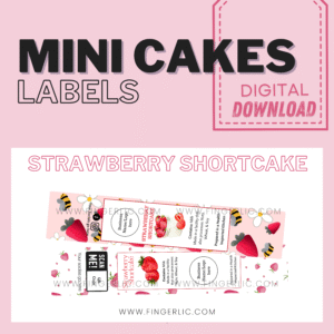 Fingerlic's Mini Cakes Labels - Strawberry Shortcake