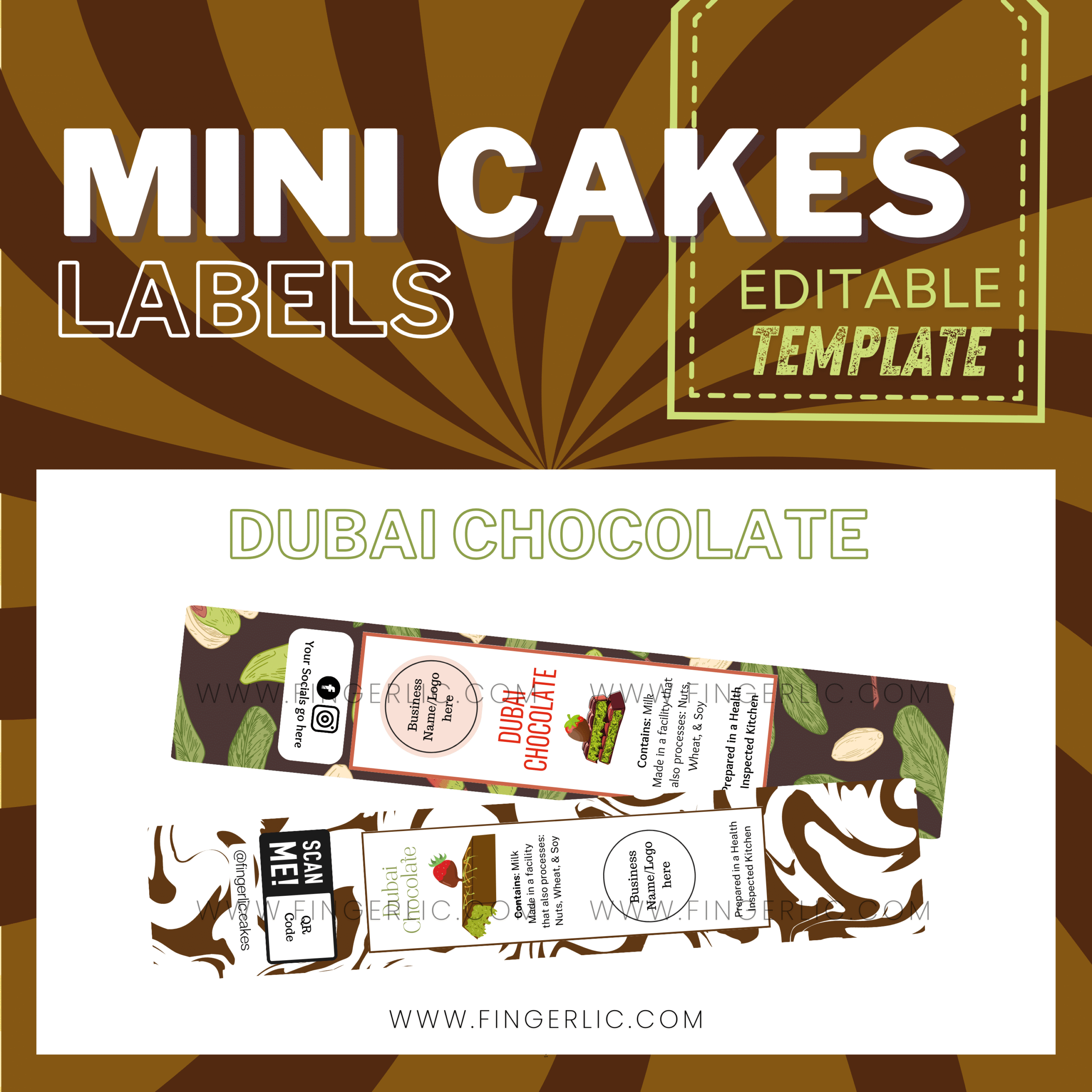 Fingerlic's Mini Cakes - Dubai Chocolate